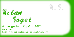 milan vogel business card